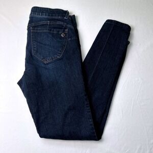 Democracy Womens "Ab"solution Mid Rise Skinny Jeans Dark Wash Size 8 Stretch